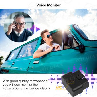Rastreador GPS obd2 Monitor de voz